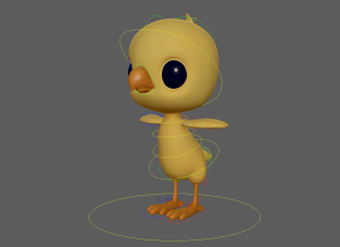 可爱的小黄鸭卡通动物角色Maya模型