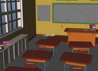 卡通学校教室maya模型下载 带贴图