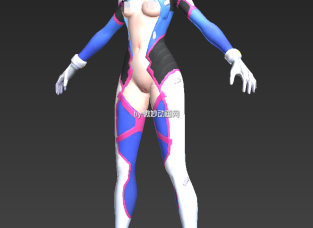 守望先锋D.VA游戏女性人物3DMAX模型下载
