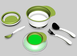 碗和勺子maya模型下载