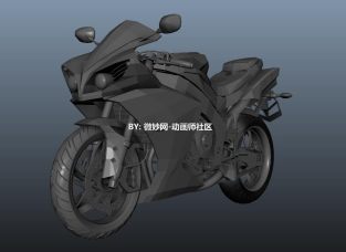 摩托车模型下载  写实公路赛车maya模型下载