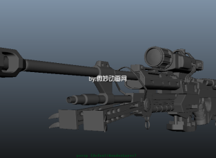 狙击枪MAYA模型  远程射击武器MAYA模型