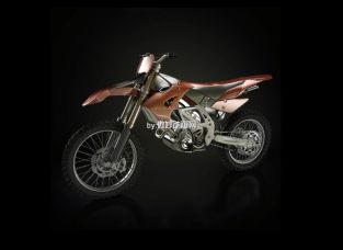咖啡色概念超级摩托跑车3DMAX模型  摩托车概念3D模型