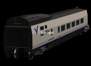 火车轻轨列车车厢3DMAX模型免费下载