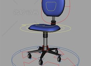 办公室椅子滑轮办公椅rig模型