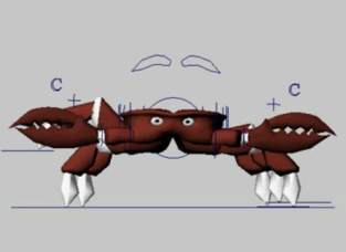 螃蟹的绑定演示动画rig