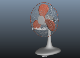 少见的已绑定电风扇maya模型下载  夏天风扇3D模型