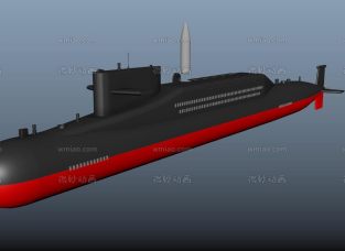 海军094型弹道导弹核动力潜水艇maya模型潜艇
