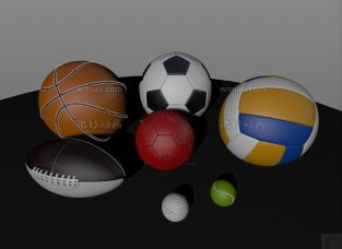 体育运动球类C4D模型合集