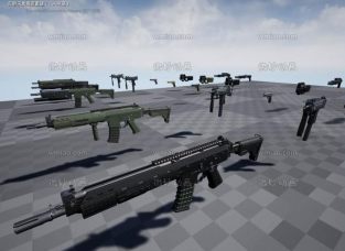 UE4射击类库枪械模型FPS Weapon Pack Vol 2