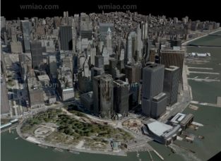 美国纽约城市群地标建筑3d模型