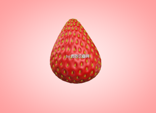 草莓C4D模型下载  水果C4D模型