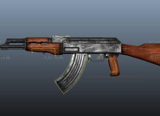 电影级的AK47枪支maya模型带绑定贴图下载