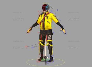 国外精品超帅科幻未来战士Maya男性模型带绑定和贴图