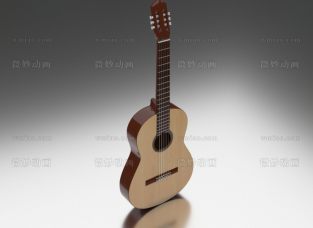 一把超逼真的吉他OBJ通用格式模型 带贴图 Guitar可导入maya或3dmax